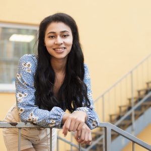 woman-with-floral-shirt-medium-shot